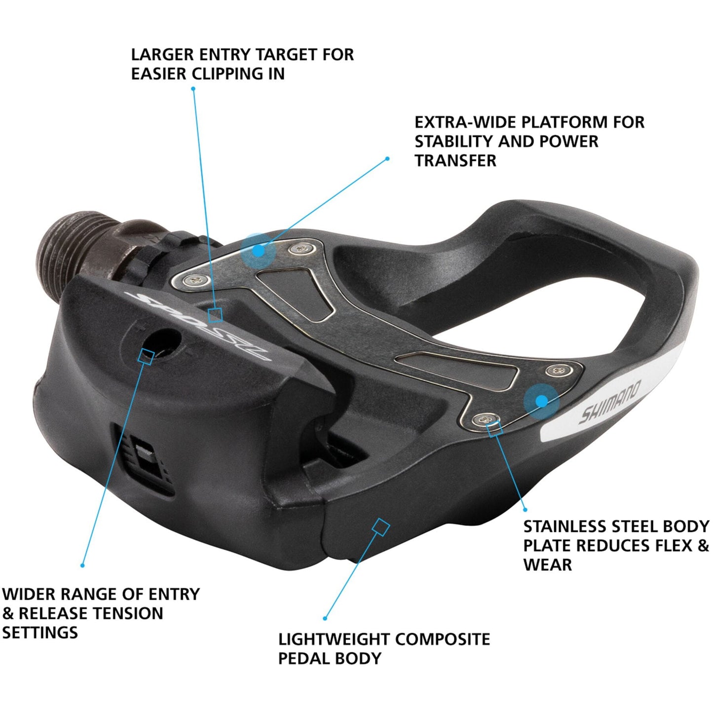 Shimano PD-RS500 SPD SL Road pedals, resin composite, black