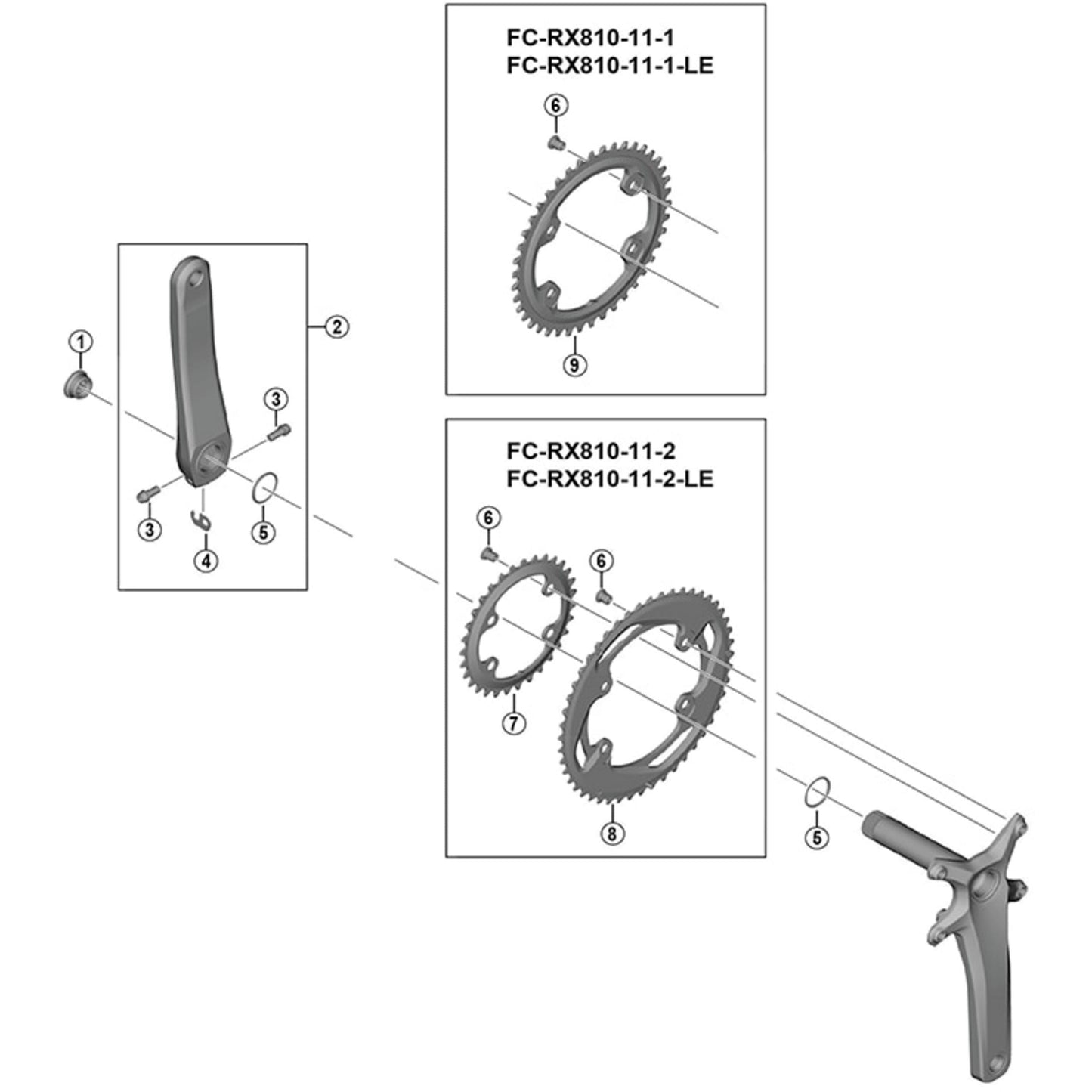 Shimano FC-RX810-1 GRX 11 speed single 1X chainring, 40T