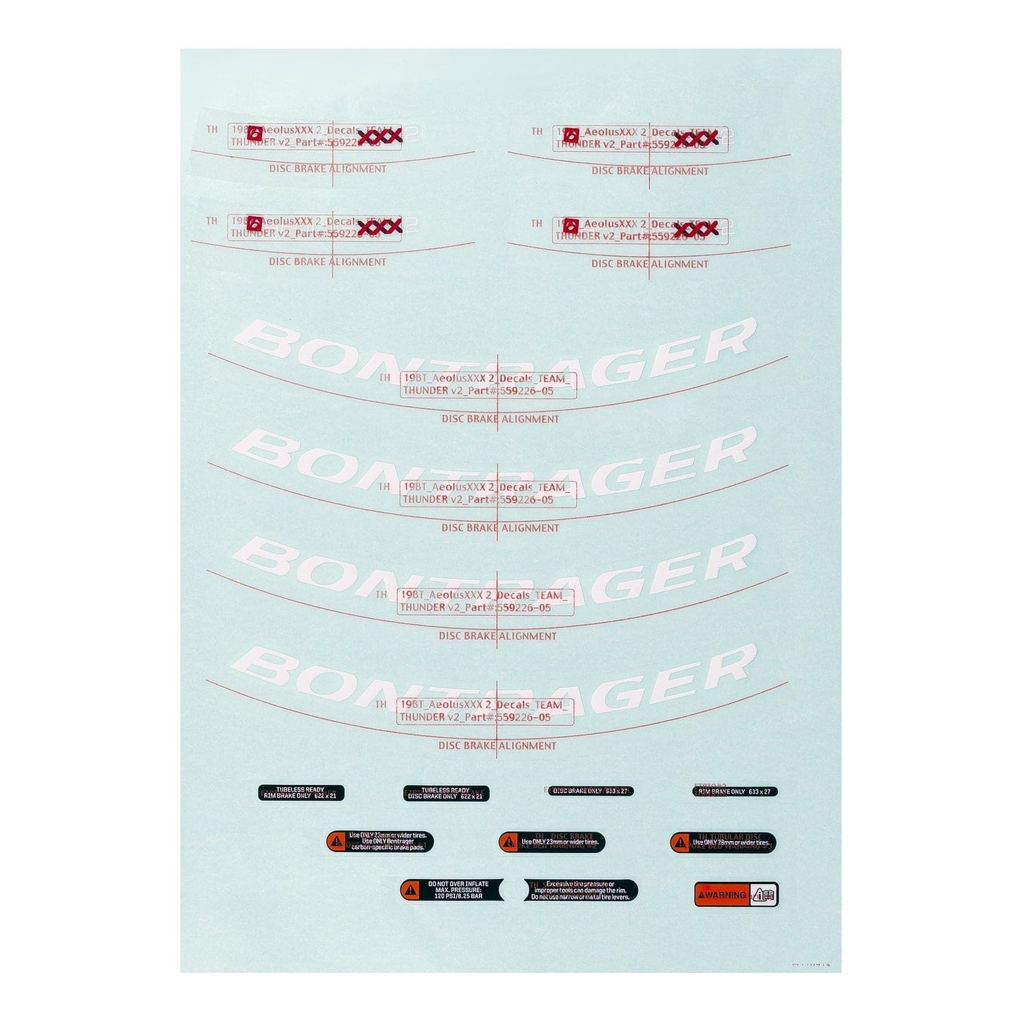 Bontrager Wheelsystem Replacement Aeolus XXX 2 Decals