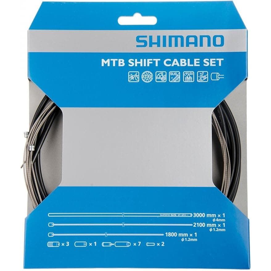 Shimano Mtb Xtr Gear Cable Set With Ptfe Coated Inner Wire, Black