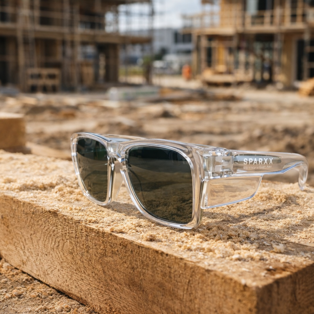 Sparxx Breeze Clear Frame polarised safety sunglasses