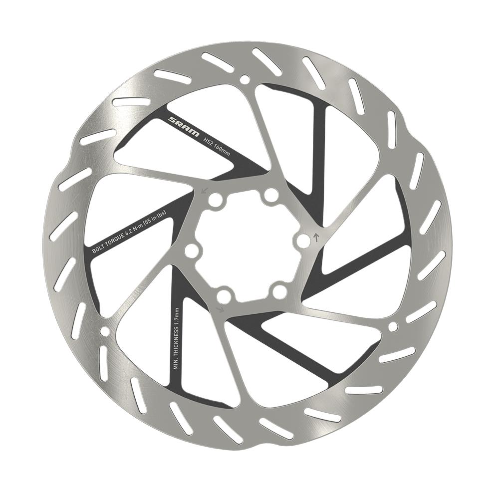 SRAM HS2 Disc Brake Rotor - 220mm - 6-Bolt - Rounded Edge (inc. Bolts)