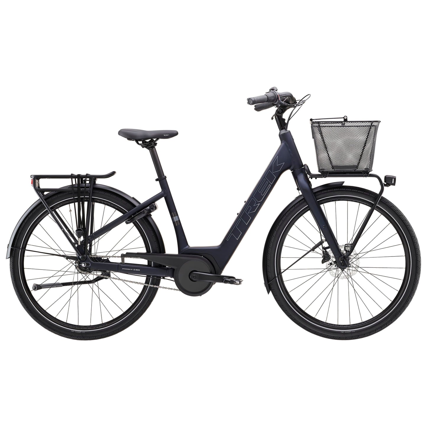 Trek District+ 1 Coaster Lowstep 2026 – eHybrid / eTrekking – Matte Deep Dark Blue