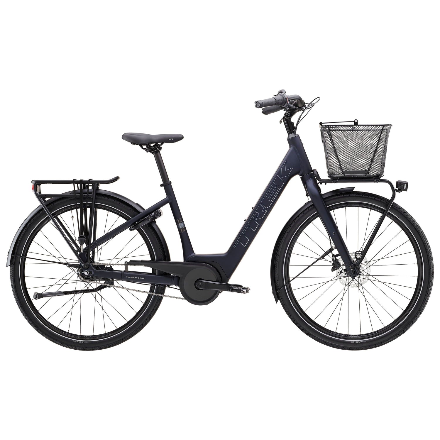 Trek District+ 1 Coaster Lowstep 2026 – eHybrid / eTrekking – Matte Deep Dark Blue