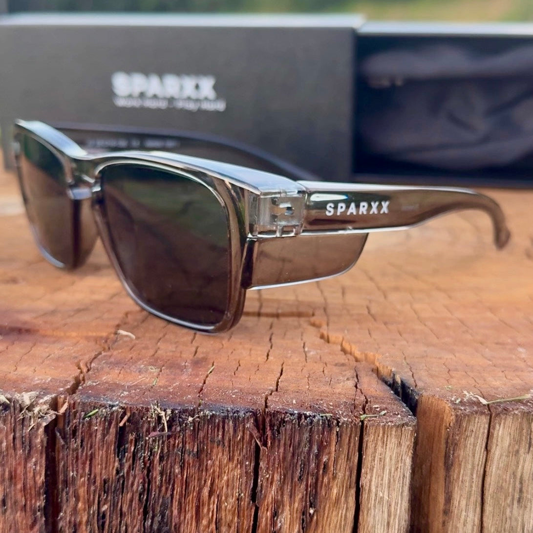 Sparxx Breeze Carbon Grey polarised safety sunglasses