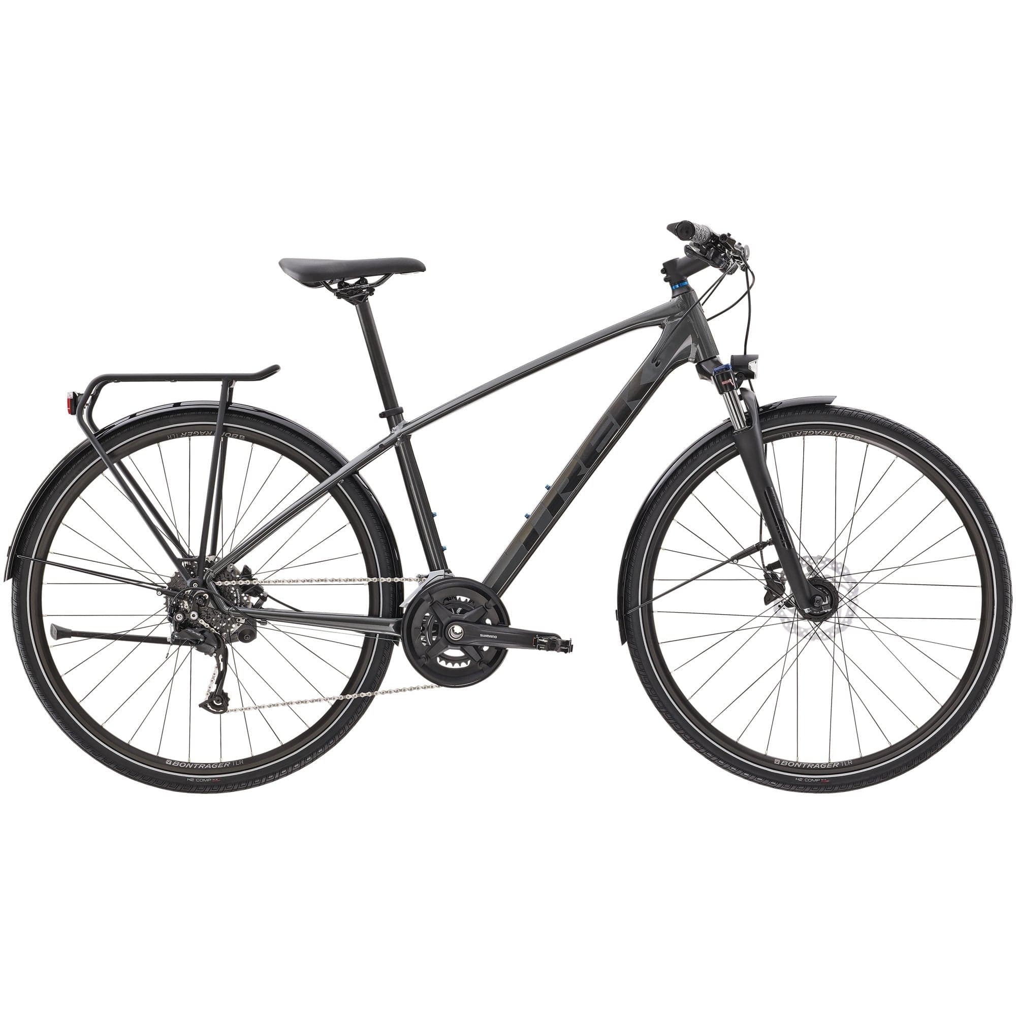 Trek Dual Sport 3 Equiped 2021 - fitted with mudguards, lights and a rear rack